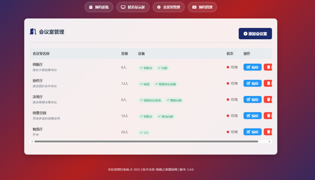 图片[2]-html会议室预约管理系统-相见亦楠