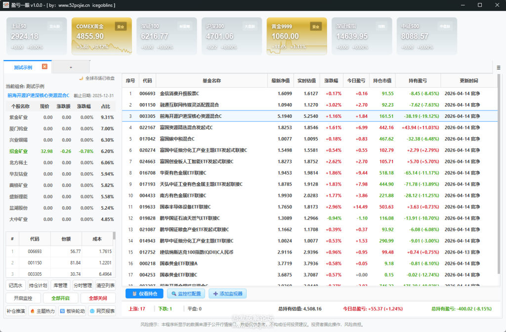 图片[4]- 盈亏一眼 v1.0.1 – 基金/股票/ETF行情监控工具-相见亦楠